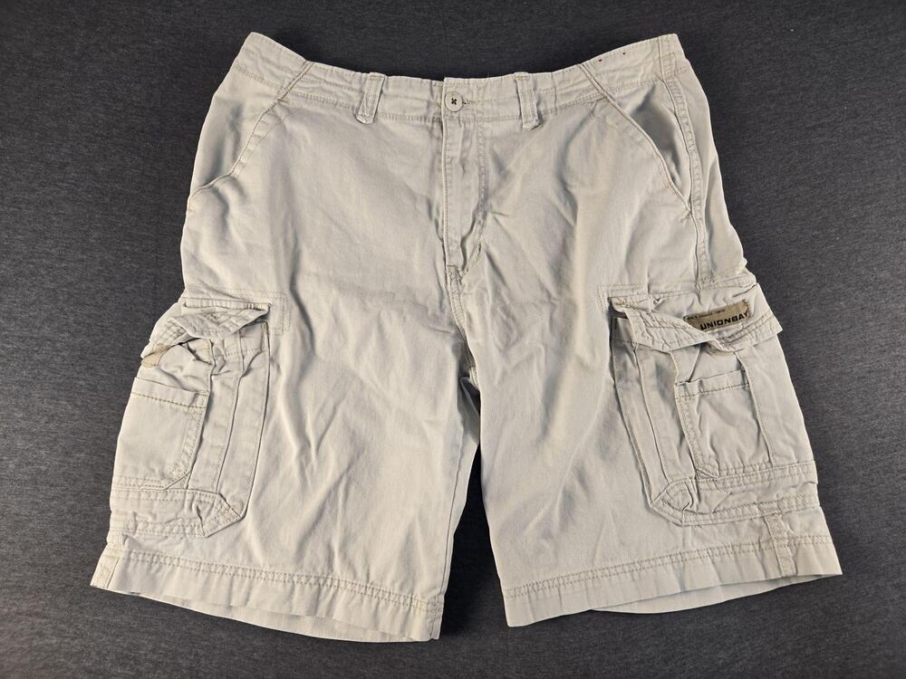 Unionbay Shorts Mens 38 Beige Cargo Cotton Canvas Pockets Outdoor Casual Summer